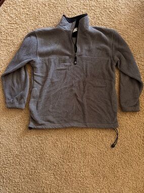 Alpine Men's Grey Quarter-Zip Fleece Pullover